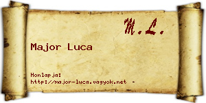 Major Luca névjegykártya